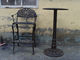Preto clássico da tabela e das cadeiras do ferro fundido do metal para a decoração home