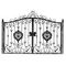 Portas decorativas da porta da decoração do ferro fundido da entrada da segurança/do metal entrada dobro