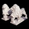 Revestimento lustrado cinzelado dos animais dos pares do ferro fundido do jardim decoração branca leão de pedra