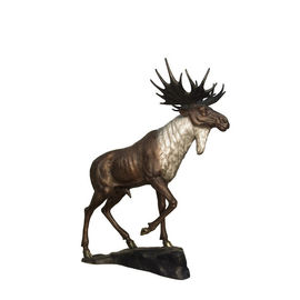 Vida do metal da carcaça - faça sob medida a escultura dos ornamento do gramado dos cervos/cervos do bronze